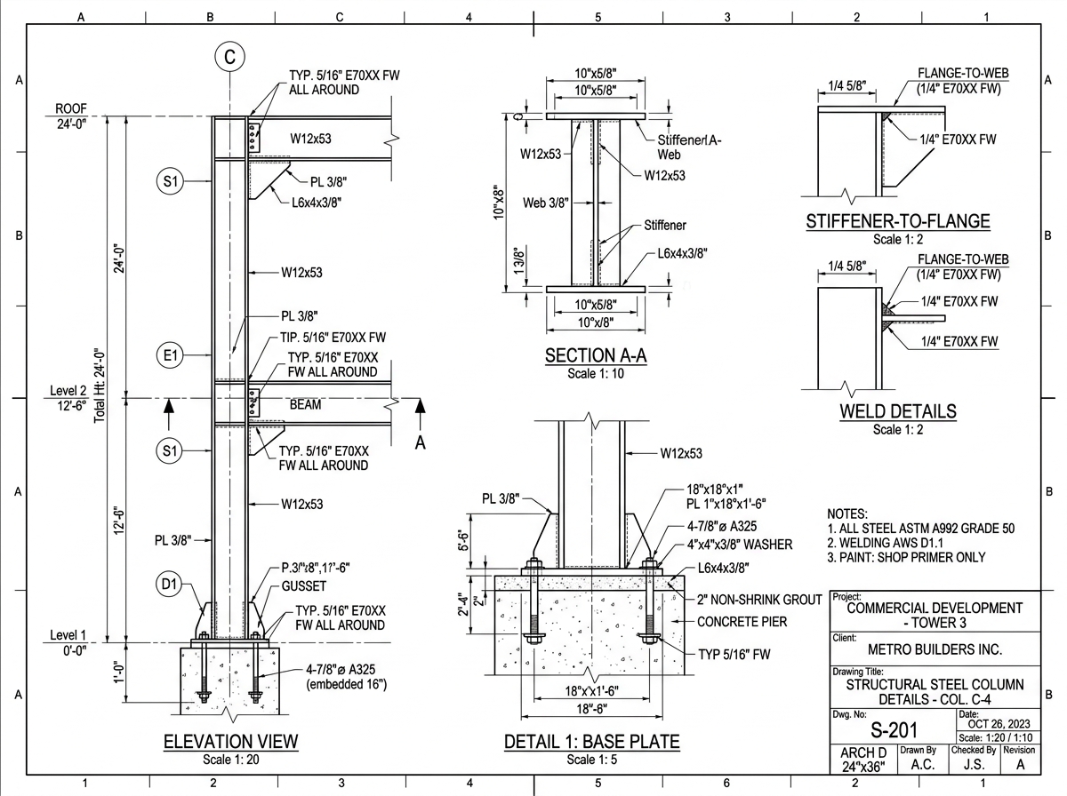 Beam-to-Column Connection Detail